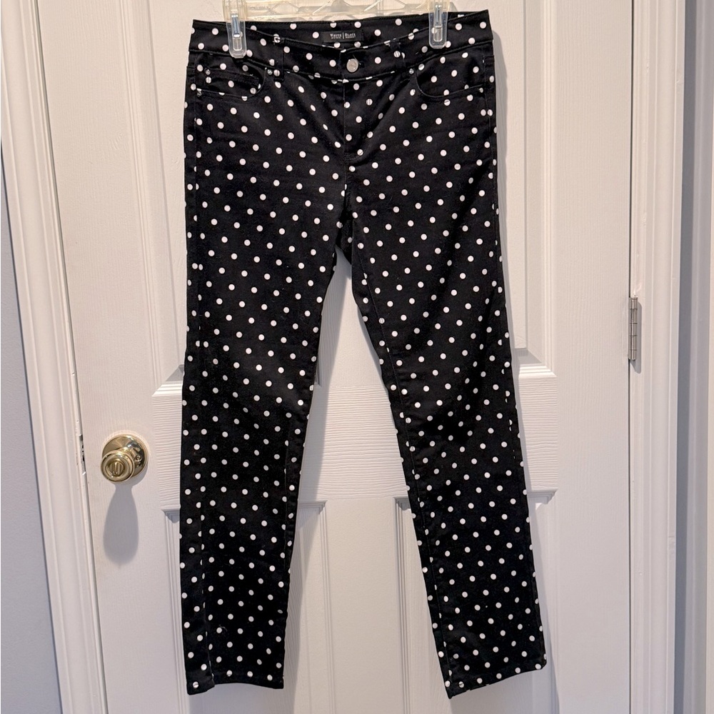 WHBM Black with White Polka Dot Jeans size 6R